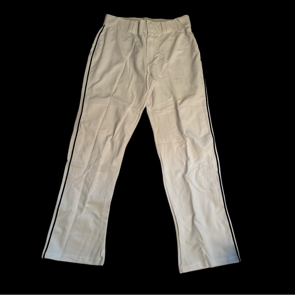 Russel White Baseball Pants with Black Piping Size 36/32
